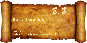 Bora Benedek névjegykártya